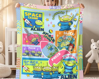 Toy Story Alien Blanket, Aliens Toy Story Pizza Planet Blanket, Woody Buzz Lightyear Jessie Toy Story, Blanket Gift For Xmas