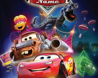 Custom Name Cars Movie Blanket, Cars Lightning McQueen Blanket, Pixar Cars Blanket, Disneyland Cars, Birthday Boy Gifts