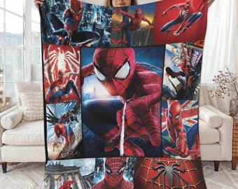 Spiderman Blanket, SpiderMan Blanket Quilt Gift For Fans, Avengers Super Hero Blanket, Superhero Christmas Gift For Kids