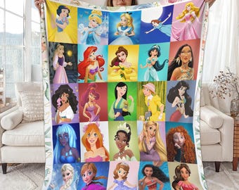 Disneyworld Princess Blanket, Baby Girl Blanket,  Princess Birthday Girl Gift, WDW Disneyland Princess Blanket