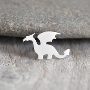 Dragon Pin, Dragon Lapel Pin, Dragon Tie Tack in Sterling Silver