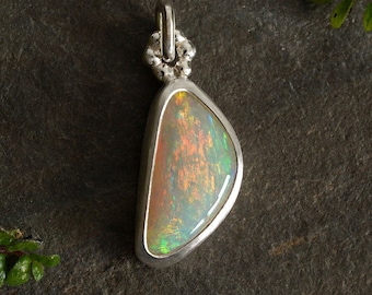 1.9ct Australian White Opal Pendant, Solid Opal Pendant