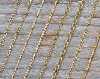 Solid 9ct Yellow Gold Chain, Trace Chain, Barleycorn Chain, Belcher Chain, Yellow Gold Chain Necklace, DIY Necklace,