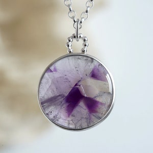 Large Amethyst Necklace in Sterling Silver, One of a Kind Amethyst Necklace image 5