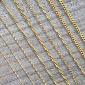 Curb Chain in 9ct Yellow Gold, Yellow Gold Chain, Yellow Gold Chain Necklace, DIY Necklace image 1