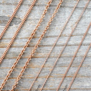 Solid 9ct Rose Gold Chain Curb Chain Belcher Chain and image 1