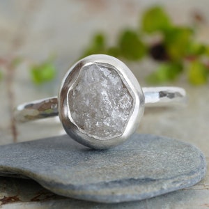 Raw diamond ring etsy hotsell