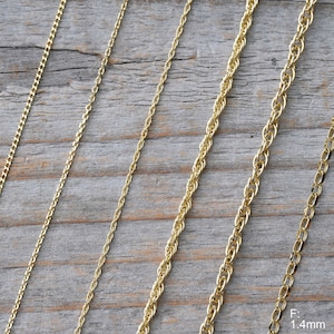 Solid 9ct Yellow Gold Chain, Curb Chain, Belcher Chain, Rope Chain, DIY Necklace, Chain Necklace