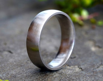 Brush Finish Platinum Wedding Band: Simple Comfort Fit Ring
