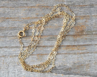 Solid 9ct Yellow Gold Chain, Diamond Cut Trace Chain, 20 inches Chain Necklace, 9K Gold Chain Necklace