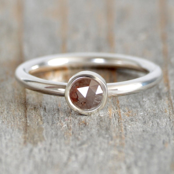 0.40ct Coloured Diamond Engagement Ring, Round Diamond Solitaire