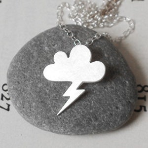 Lightning Cloud Necklace in Silver, Silver Lightning Cloud Necklace image 1