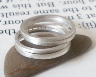 Stapelring aus Sterling Silber, schlichte Silberringe