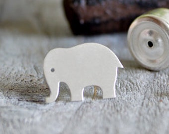 Elephant Tie Tack in Sterling Silver, Elephant Tie Pin in Sterling Silver