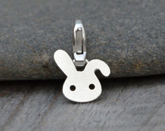 Rabbit Charm in Sterling Silver, Silver Bunny Charm