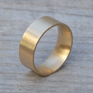 Comfort Fit Wedding Band, Yellow Gold Wedding Ring, Man's Wedding Band in 4mm, 5mm, 6mm or 8mm image 1