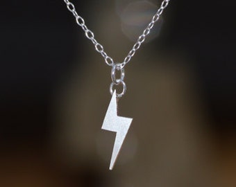 Lightning Bolt Necklace in  Sterling Silver