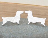 Dachshund Stud Earrings, Sausage Dog Ear Posts