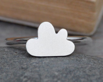 Fluffy Cloud Ring in Sterling Silver, Small Cloud Ring, Silver Cloud Ring