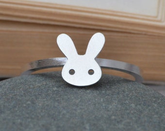 Rabbit Ring in Sterling Silver, Silver Bunny Ring