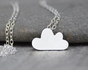 Happy Cloud Necklace in Sterling Silver, Fluffy Cloud Necklace
