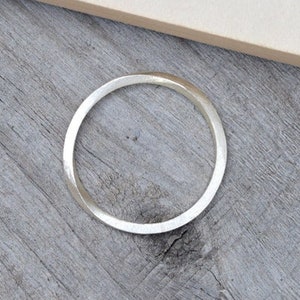 Inside Out Stacking Ring in Sterling Silver, Slim Silver Stacker image 1