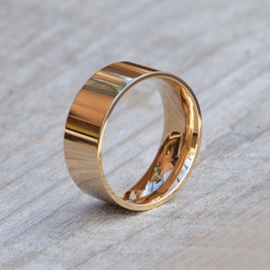 Comfort Fit Wedding Band, Yellow Gold Wedding Ring, Man's Wedding Band in 4mm, 5mm, 6mm or 8mm image 5
