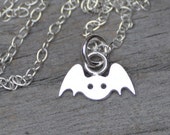 Bat Necklace in Sterling Silver, Silver Bat Necklace