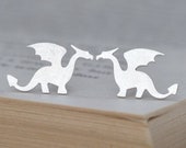 Dragon Stud Earrings in Sterling Silver, Dragon Ear Posts