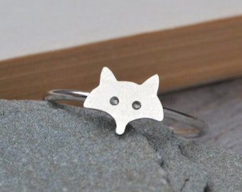 Fox Ring in Sterling Silver, Silver Fox Ring