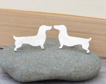 Dachshund Stud Earrings, Sausage Dog Ear Posts