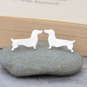 Dachshund Stud Earrings, Sausage Dog Ear Posts