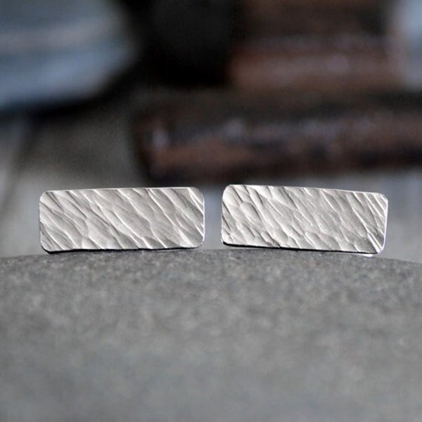 Textured Cufflinks in Sterling Silver