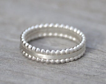 Stacking Ring Set, Sterling Silver Stacking Rings, Everyday Stackers, made to Order