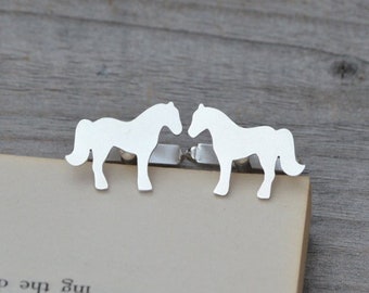 Horse Cufflinks in Sterling Silver, Silver Horse Cufflinks