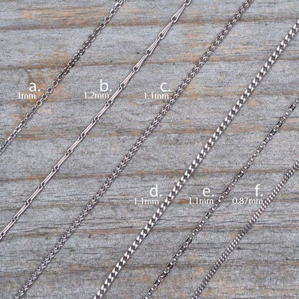 Solid 18ct White Gold Chain, Belcher Chain, Barleycorn Chain, Spiga Chain, Franco Chain, Curb Chain, Flat Cable Chain