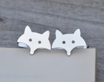 Fox Cufflinks in Sterling Silver, Silver Fox Cufflinks