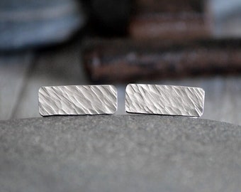 Textured Cufflinks in Sterling Silver