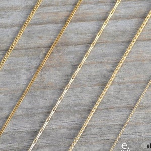 Solid 18ct Yellow Gold Chain, Diamond Cut Curb Chain, Barleycorn Chain, Spiga Chain, Belcher Chain, DIY Chain necklace