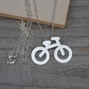 Bicycle Necklace in Sterling Silver, Silver Bicycle Necklace image 5