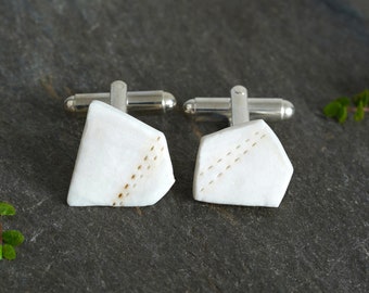 Unique Porcelain Cufflinks for Him, Handmade Porcelain Cufflinks