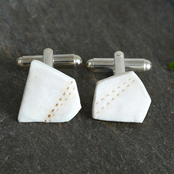 Unique Porcelain Cufflinks for Him, Handmade Porcelain Cufflinks