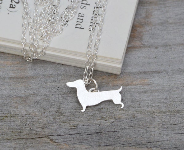 Silver dachshund necklace clearance