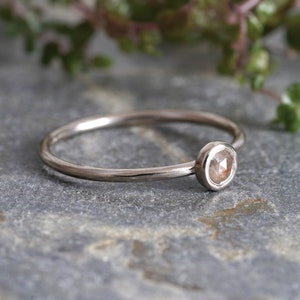 Rose Cut Diamond Engagement Ring in 18ct White Gold, Small Diamond Ring, Rustic Diamond Ring image 2