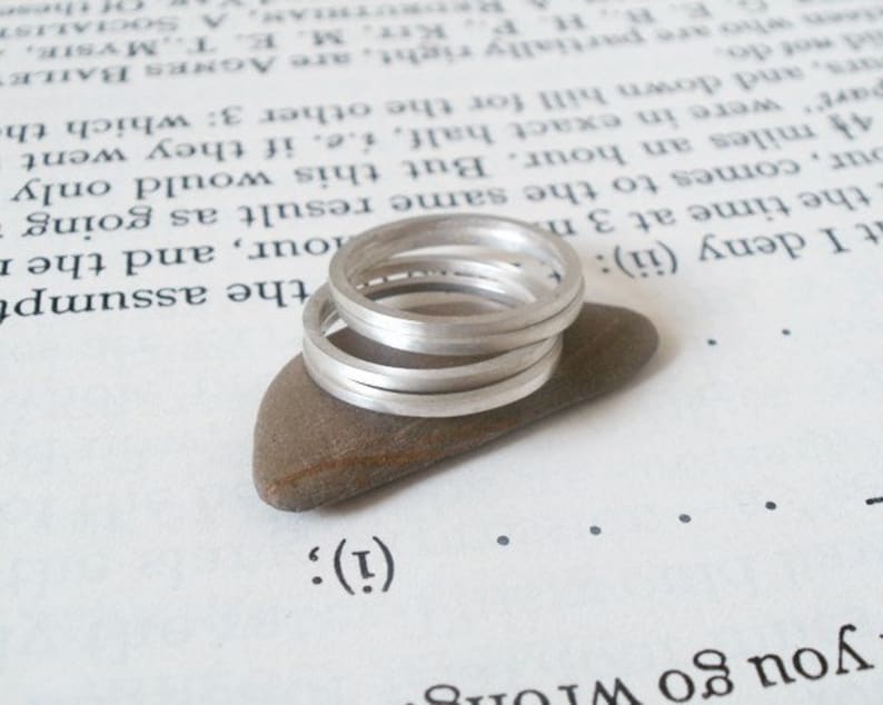 Stacking Ring in Sterling Silver, Plain Silver Rings imagem 1