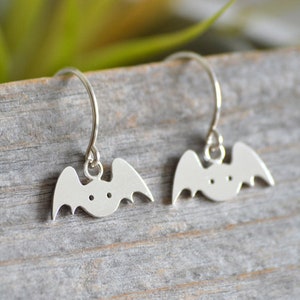 Bat Earrings in Sterling Silver, Silver Bat Earrings, Animal Earrings image 5