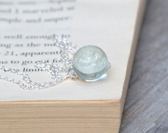 Glass Ball Necklace in Sterling Silver