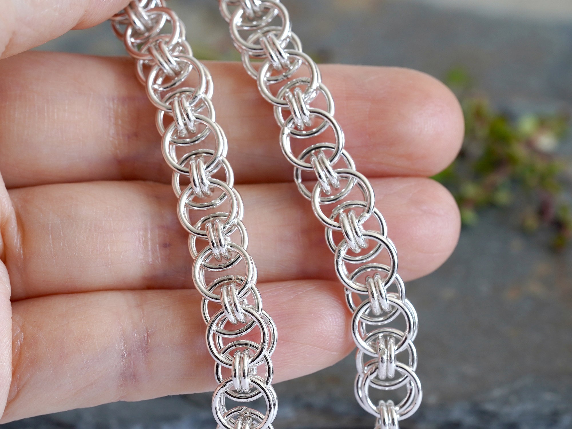 Handmade Double Lucky Sterling Silver Bracelet - 8mm Wide - Etsy