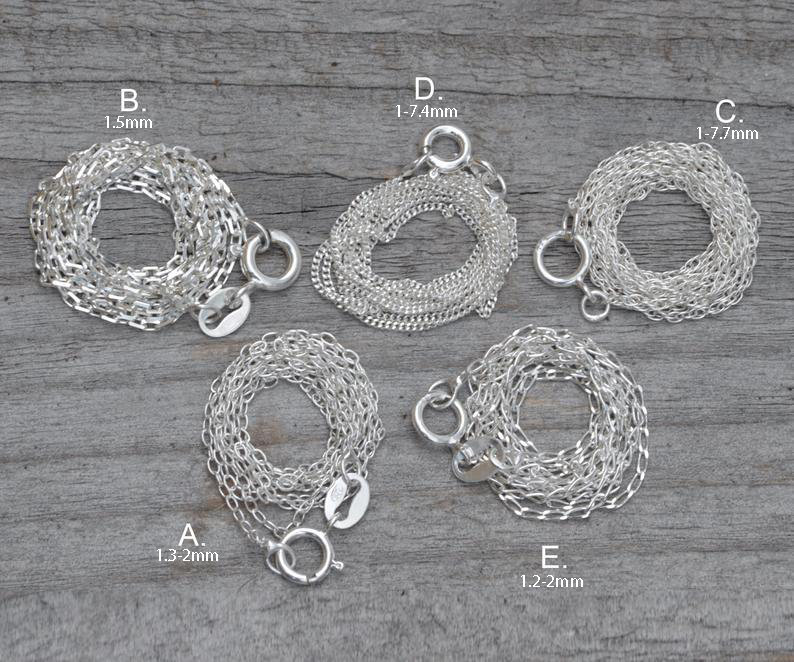 bordillo de corte de diamante Joyería Collares Cadenas traza Cadena de plata de ley sólida collar de cadena de plata bordillo y cuerda rastro de corte de diamante 