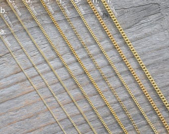9ct Yellow Gold Curb Chain Necklace: Solid Gold DIY Jewelry